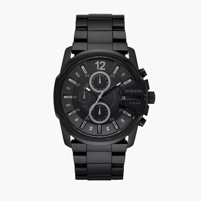 Master Chief Three-Hand Black Stainless Steel Watch